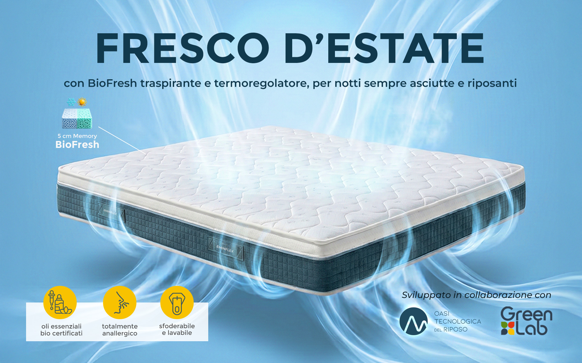 Sano è fresco d'estate grazie al BioFresh termoregolatore