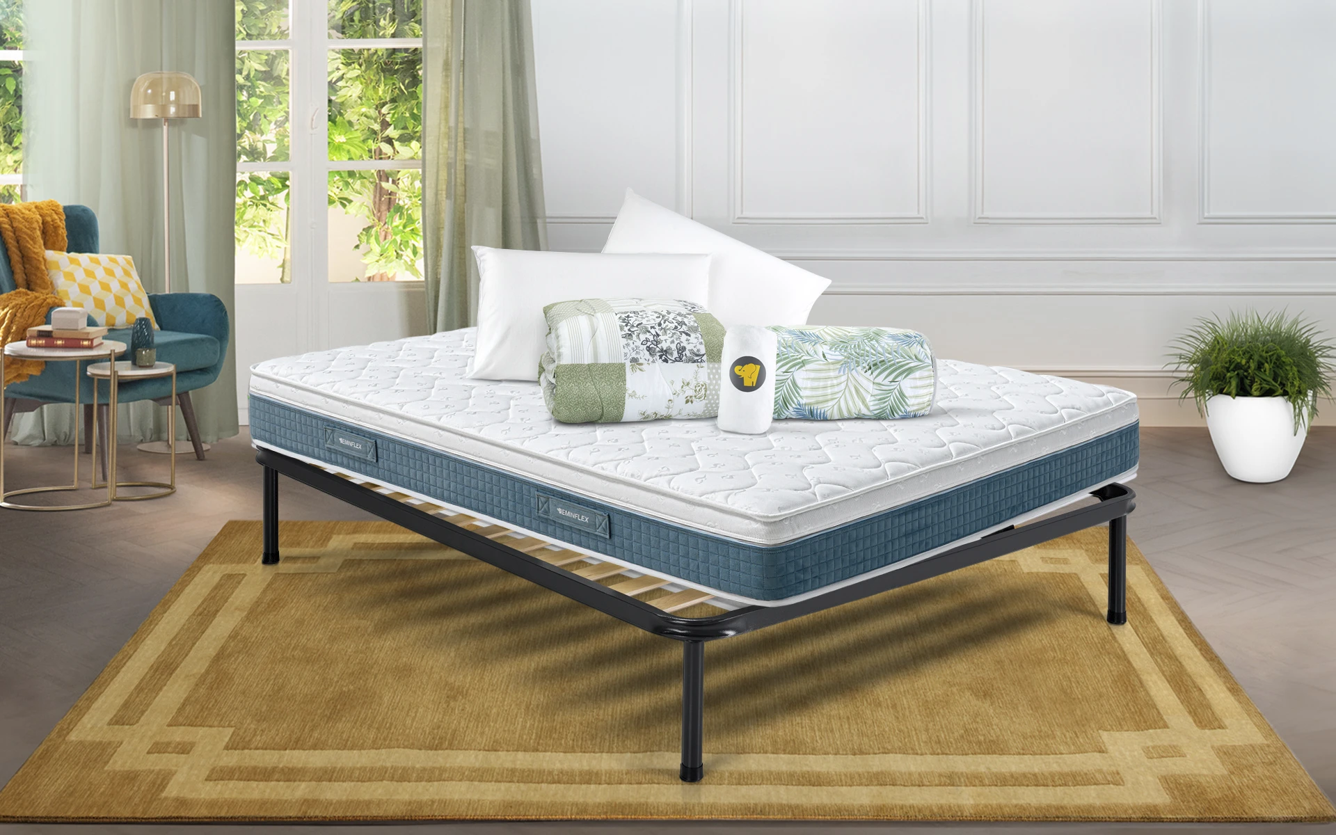 Nuovo Sano ortopedico in Memory BioFresh – offerta con rete e kit offerta vista tre quarti
