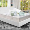 Eminflex Materassi Cinquantesimo matrimoniale in offerta con letto contenitore Anna bianco chiuso e kit notte