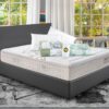 Eminflex Materassi Cinquantesimo matrimoniale in offerta con letto contenitore Anna grigio chiuso con kit notte