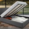 Eminflex Materassi Experia matrimoniale offerta con letto contenitore Anna grigio aperto