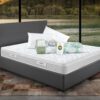 Eminflex Materassi Experia matrimoniale offerta con letto contenitore Anna grigio chiuso e kit notte