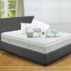 Eminflex Materassi Green matrimoniale in offerta con letto contenitore Anna grigio chiuso e kit notte