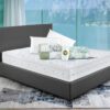 Eminflex Materassi Mito matrimoniale offerta con letto contenitore Anna grigio chiuso e kit notte