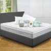 Eminflex Materassi Perfecto matrimoniale offerta con letto contenitore Anna grigio chiuso e kit notte