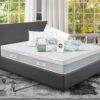 Eminflex Materassi Union matrimoniale offerta con letto contenitore Anna grigio chiuso e kit notte