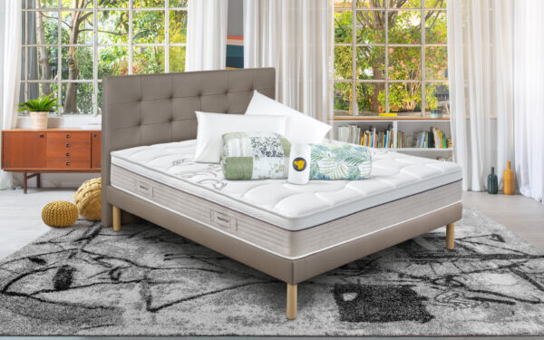 Eminflex Materassi Wonder matrimoniale con base letto Gioia tortora con kit notte
