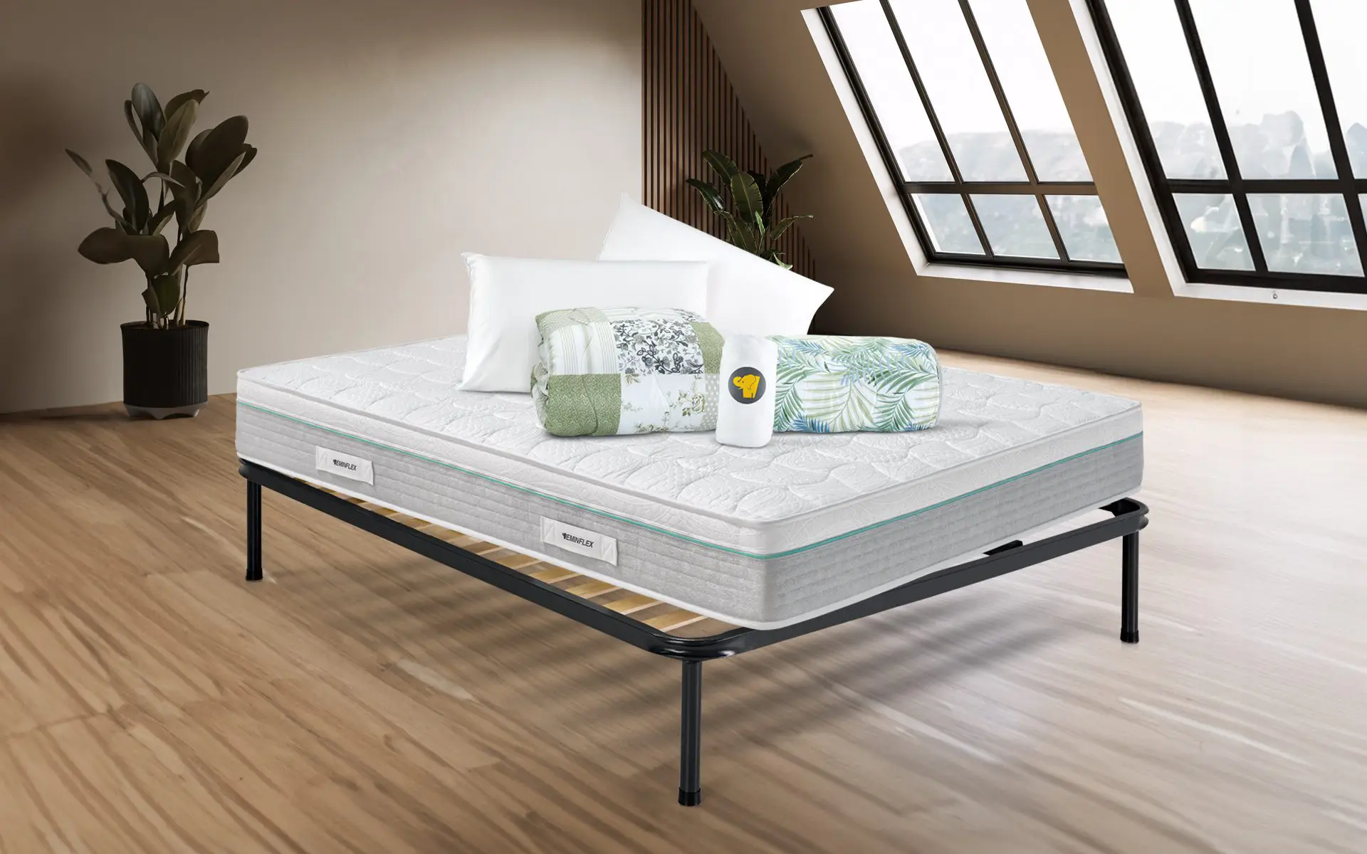 Eminflex Materassi Stelvio matrimoniale in offerta cone rete e kit accessori