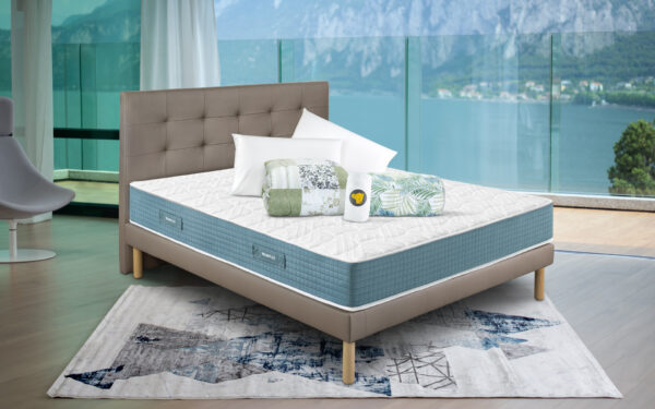Eminflex materasso matrimoniale nuovo Infinity con base letto Gioia grigio e kit offerta