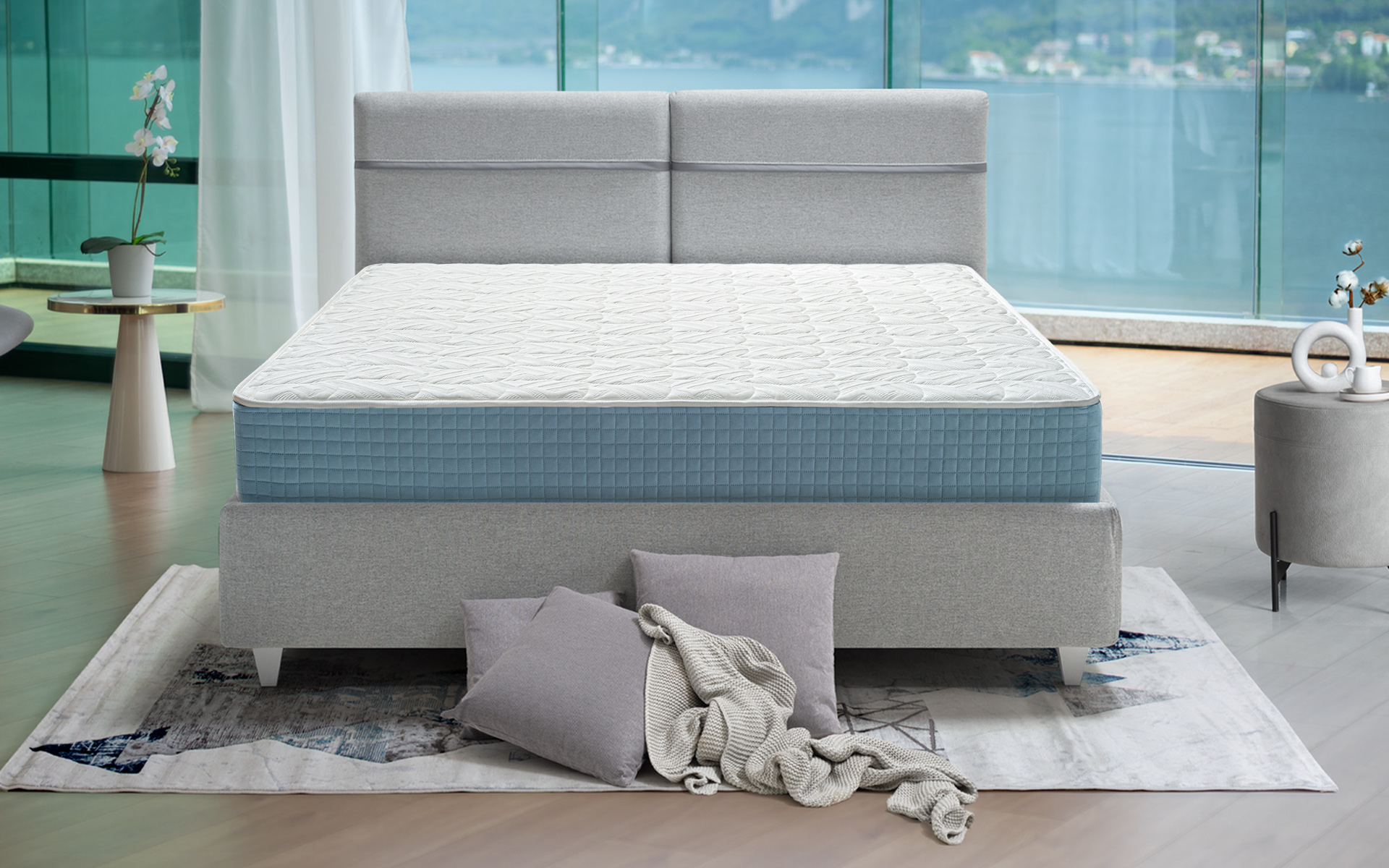 Eminflex materasso matrimoniale nuovo Infinity con letto alta gamma vista frontale