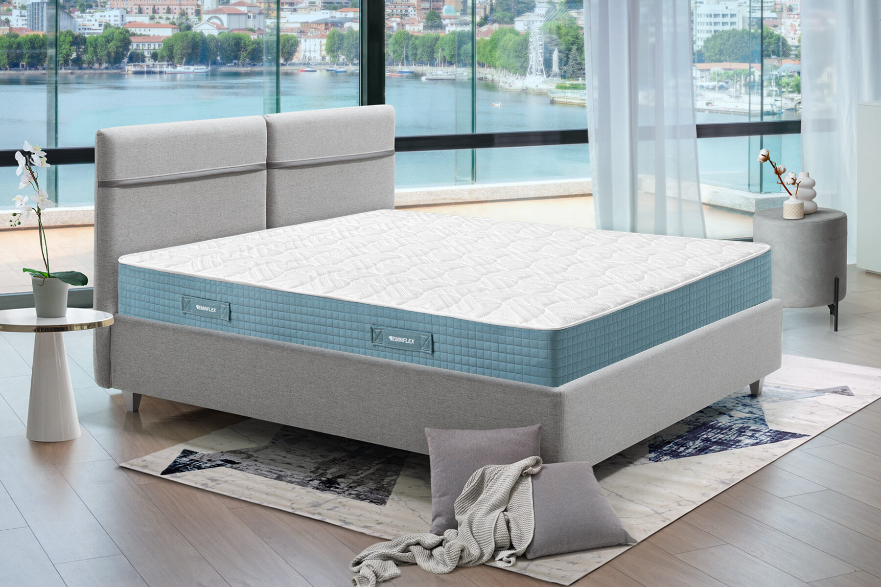 Eminflex Materassi Infinity matrimoniale con letto ambientato