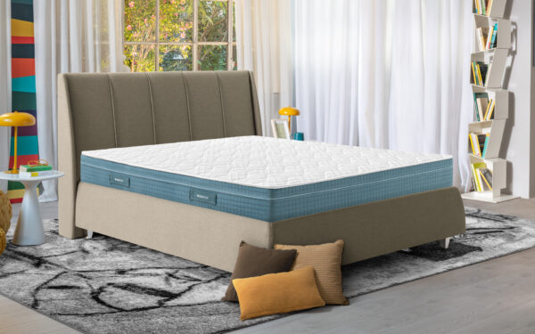 Eminflex materasso matrimoniale nuovo Union con letto alta gamma vista 3/4