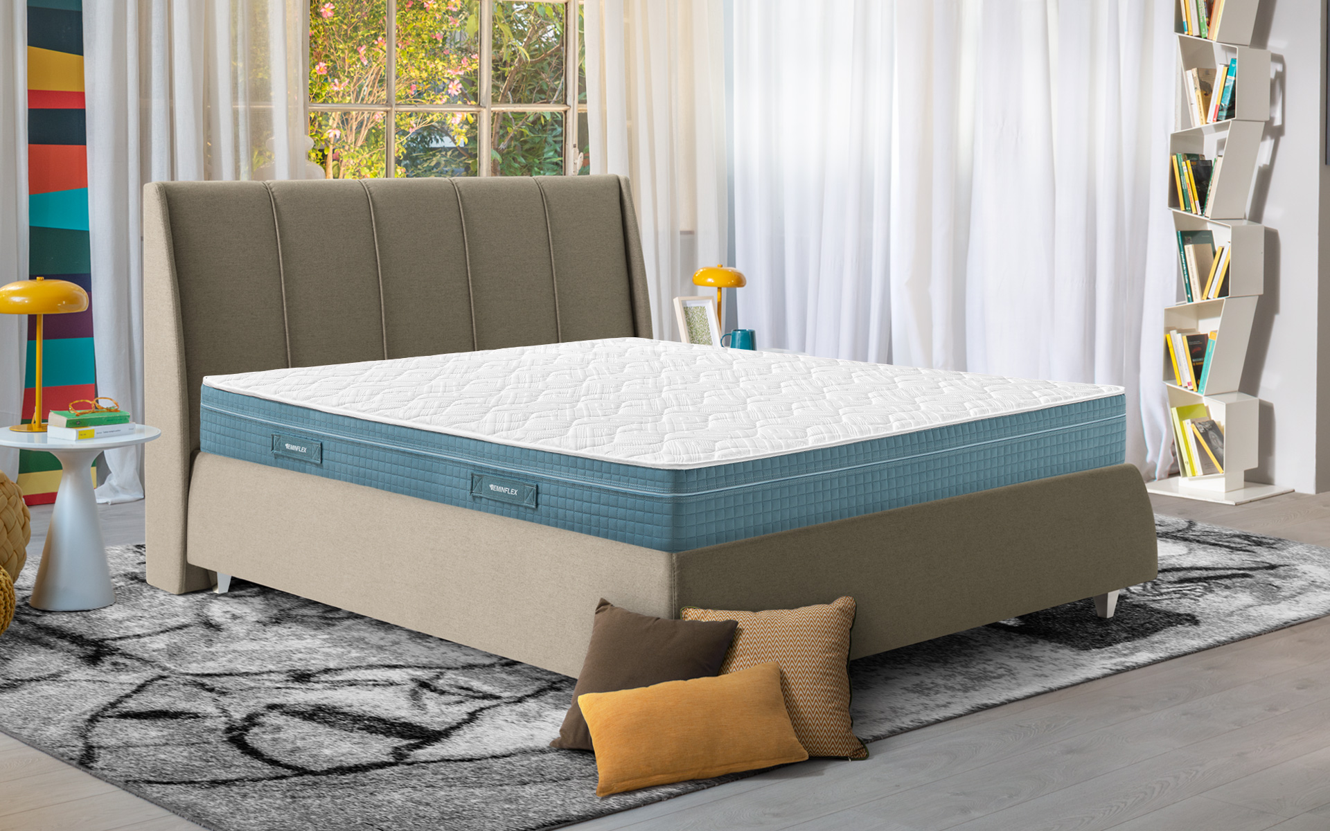 Eminflex materasso matrimoniale nuovo Union con letto alta gamma vista 3/4