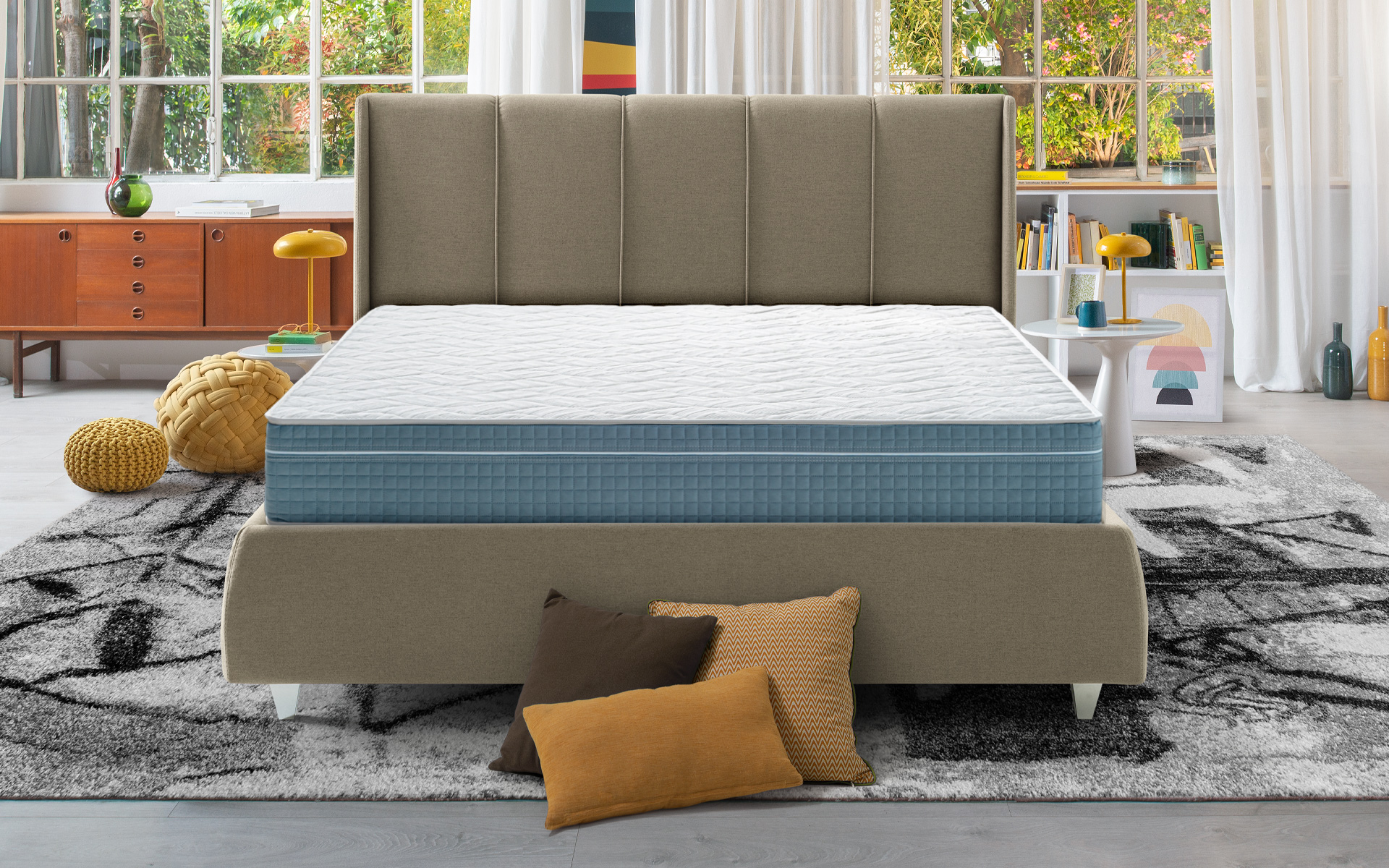 Eminflex materasso matrimoniale nuovo Union con letto alta gamma vista frontale